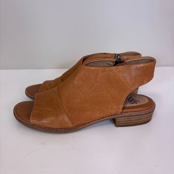 Sofft Tan Leather Open Toe and Back Flat Sandals Women's 8 - Picture 1 of 8